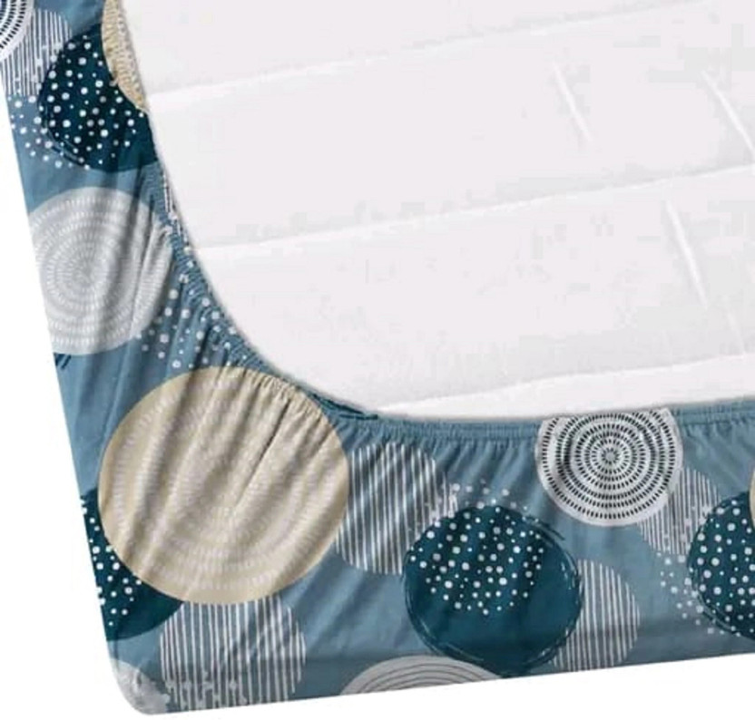 CLICKNBUY CLICKNBUY Cotton Double Fitted (Elastic) 280 TC Geometric 1 Bedsheet with 2 Pillow Covers(Multicolor) - Flipkart Deal
