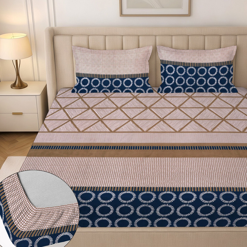 Flipkart SmartBuy Cotton Double Bed Cover(Multicolor, 1 Bedsheet, 2 Pillow Covers)