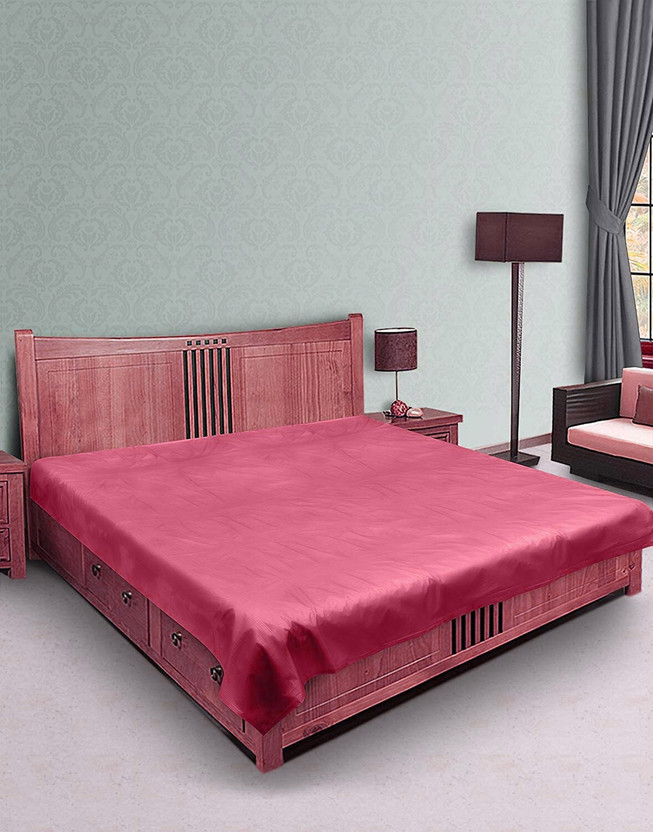 PVC PVC Bedsheet,Baby Plastic Sheet/Mattress Protector Sheet,Waterproof Bedsheet Plastic /Size (6.5 Ft x 6 Ft Or 72 Inch x 80 Inch) Polyester Double Flat 210 TC Solid 1 Bedsheet with 2 Pillow Covers(Pink) - Flipkart Deal