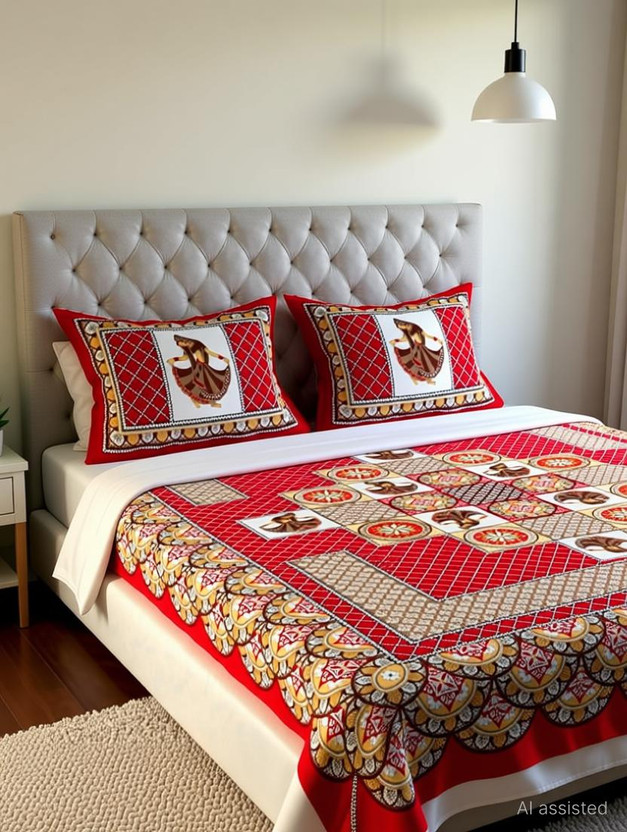 Flipkart Flipkart SmartBuy Cotton Double Flat 180 TC Jaipuri Prints 1 Bedsheet with 2 Pillow Covers(Red, Light Brown, Brown) - Flipkart Deal