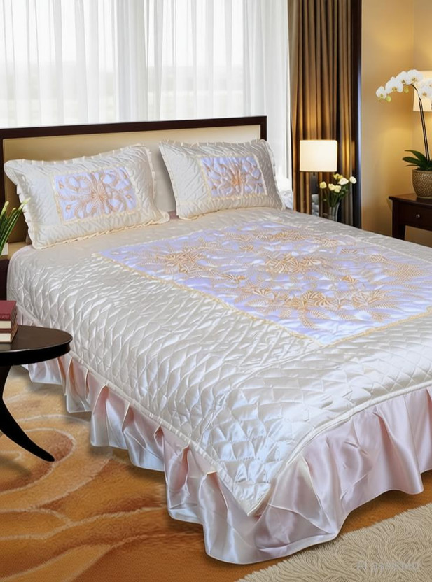 Chelsi Chelsi Satin Double Flat 310 TC Printed 1 Bedsheet with 2 Pillow Covers(Yellow) - Flipkart Deal