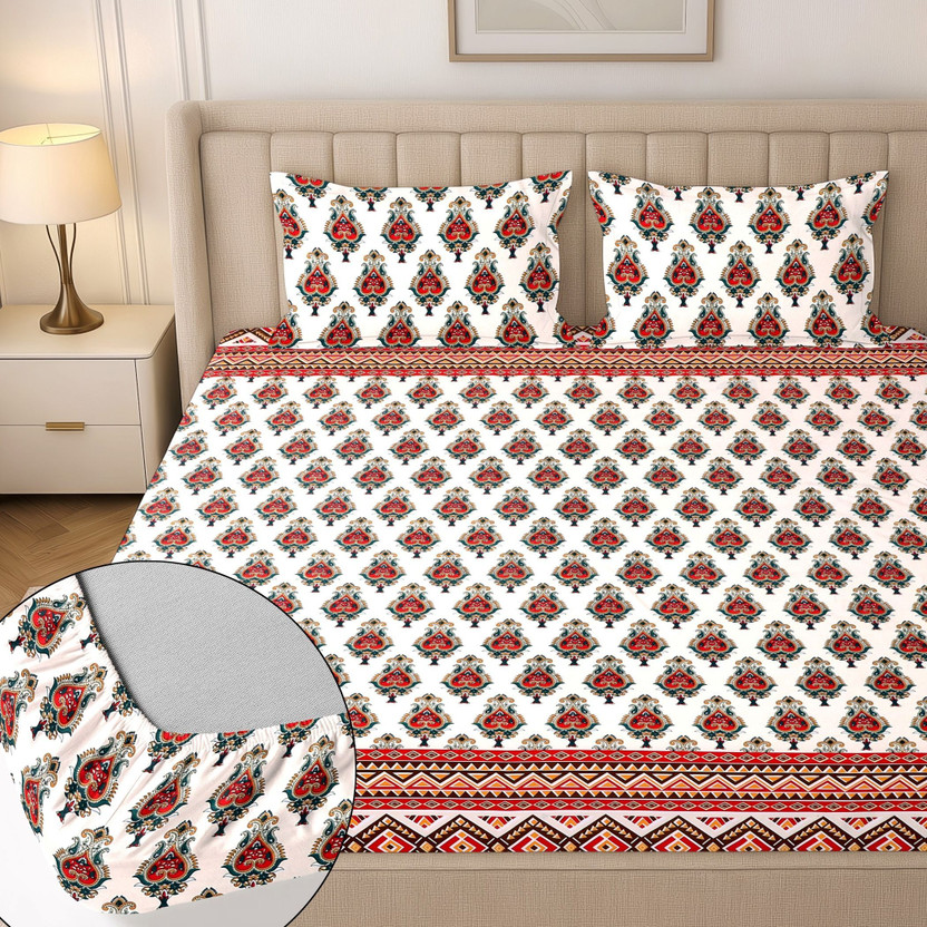 Flipkart SmartBuy Cotton Double Bed Cover(Multicolor)
