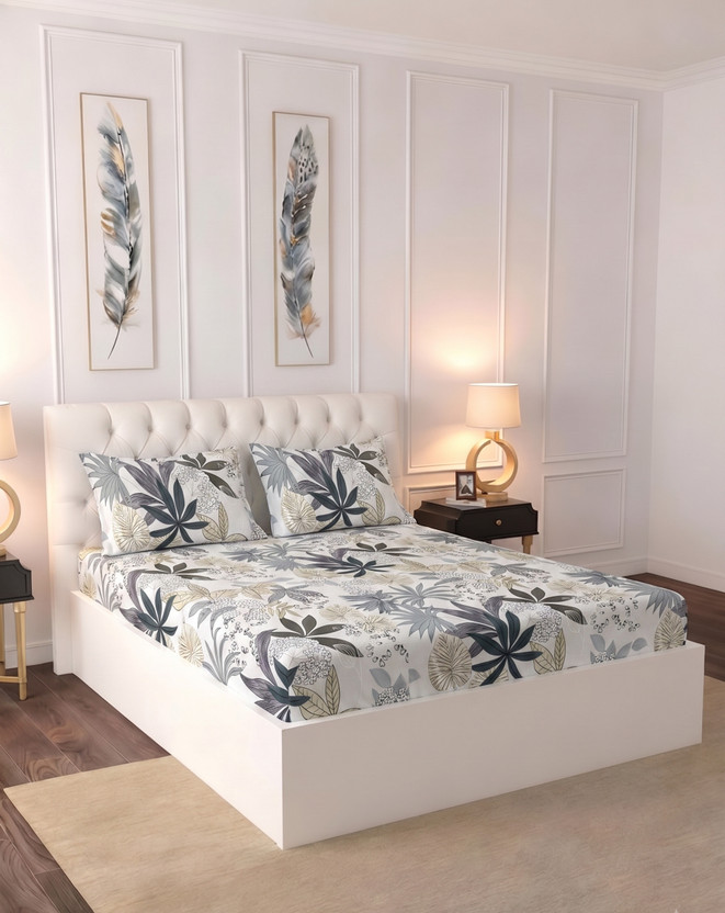 Raymond Raymond Home Microfiber Double Flat 110 TC Floral 1 Bedsheet(Grey) - Flipkart Deal