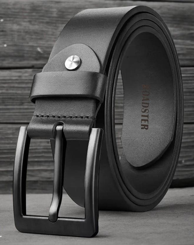 Roadster Men Formal, Casual, Evening, Party Black Genuine Leather Belt