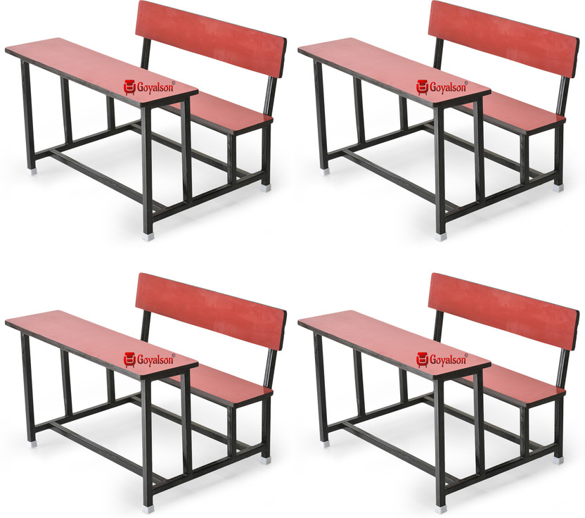 Flipkart P P CHAIR Study Home Duel Desk Study Bench Table School Duel Desk Bench (4 PC.) Metal 2 Seater(Finish Color - RED, Pre-assembled) - Flipkart Deal