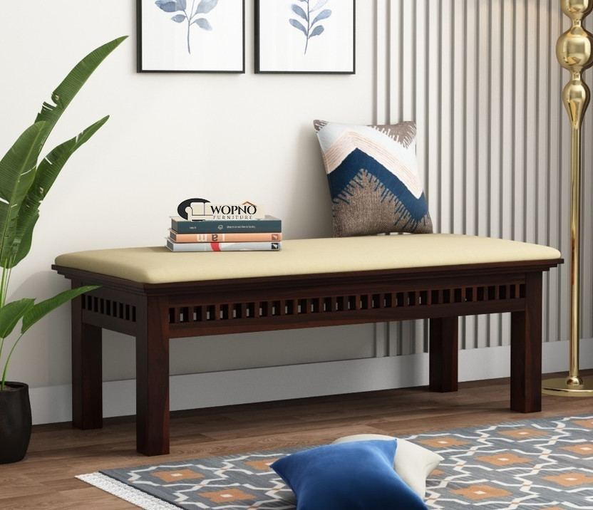 Wopno Furniture Pure Sheesham Wooden 3 Seater Bench For Home & Diining Beanch Solid Wood 3 Seater(Finish Color - Walnut, DIY(Do-It-Yourself))