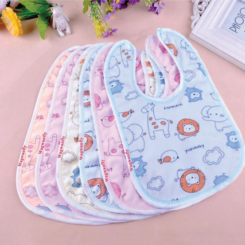 Wagwanfly Super Soft Cotton Waterproof Baby Bibs Apron(Multicolor)