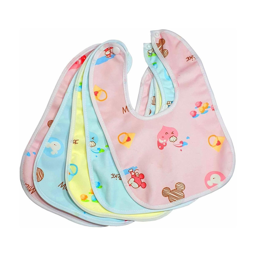 NEPEE 5pcs/set Pure Cotton 360 Round neck Baby Bibs Random colour 0-3 years kids ( multicolour )(Multicolor)