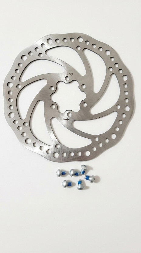 Furix 160mm Bicycle Disc Brake Plate with Mounting Screws (Front & Rear) Bicycle Brake Disk(160 mm)
