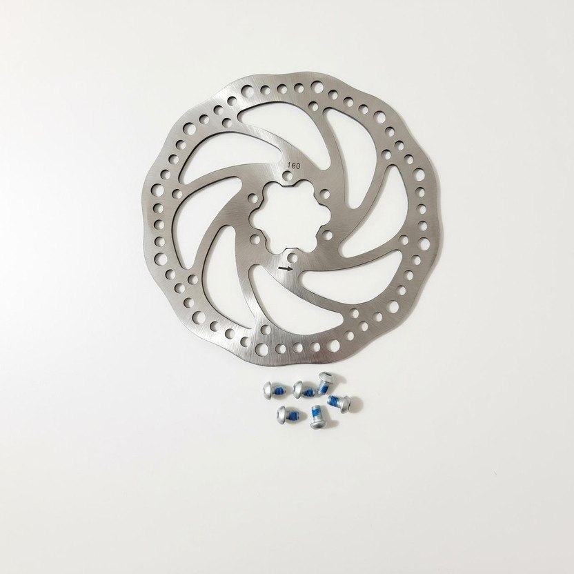 Furix 160mm Bicycle Disc Brake Plate with Mounting Screws (Front & Rear) Bicycle Brake Disk(160 mm)