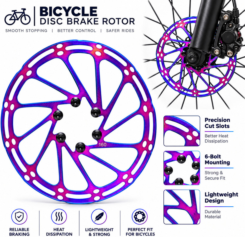 Furix Furix Rainbow Bicycle Disc Brake Rotor | MTB, Road & Hybrid Bikes Bicycle Brake Disk(160 mm) - Flipkart Deal