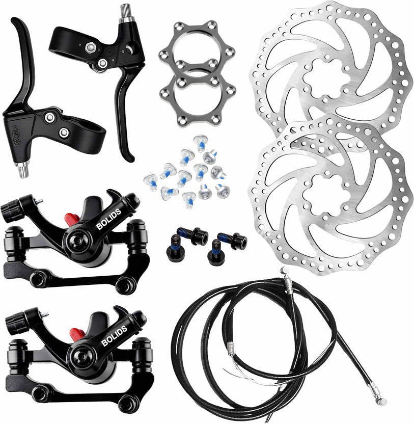 Razaiq Bicycle Disc Brake Combo with Front Rear Calipers, Rotor & Hub Nut Kit Bicycle Brake Disk(160 mm)