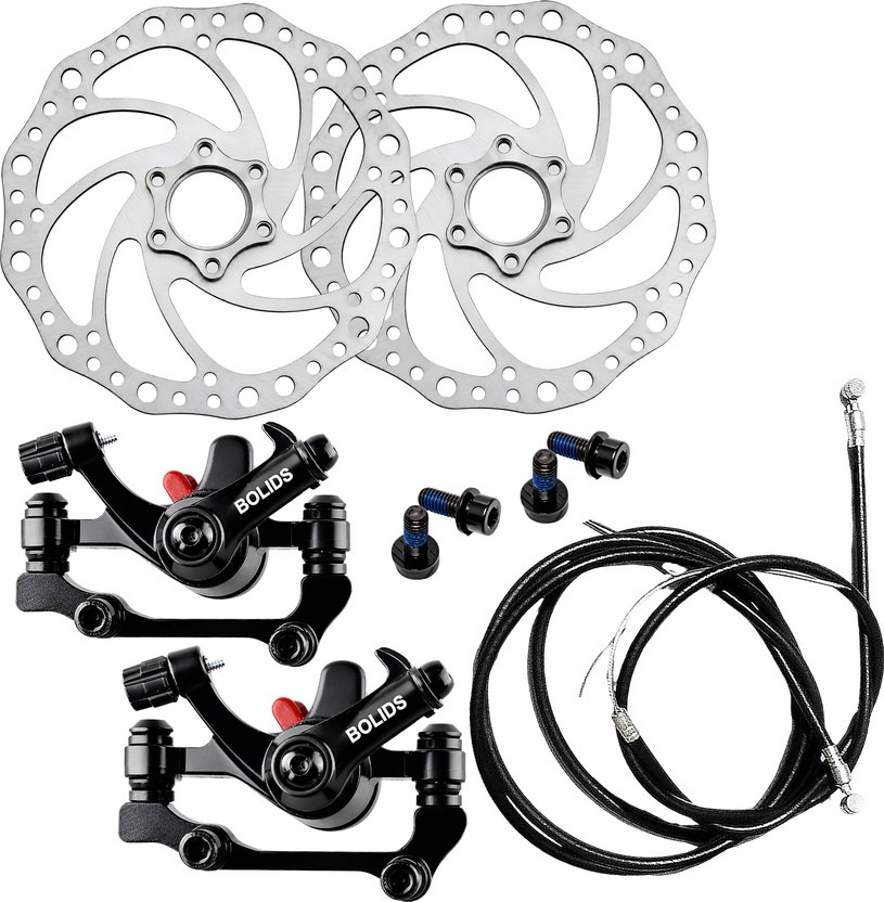 Razaiq 2 Pack Mechanical Cycle Disc Brake Set with Rotor Plates & Cable Wire Kit Bicycle Brake Disk(160 mm)