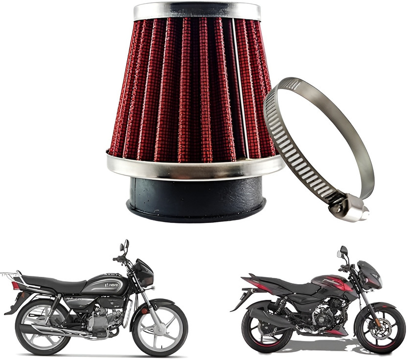 BikeFashionMart Red High Performance Air Filter Universal for All Bikes Bike Air Filter Cover