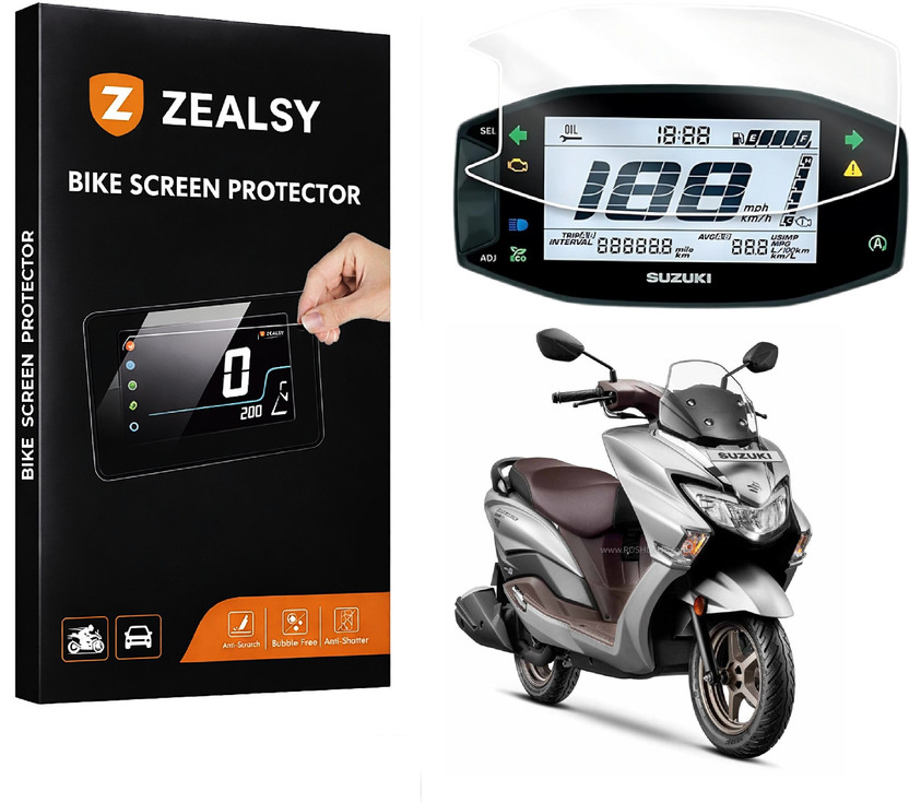 Zealsy Screen Guard For Burgman Ex Top Model Speedometer Display Protector Bike Display Screen Guard(Suzuki)