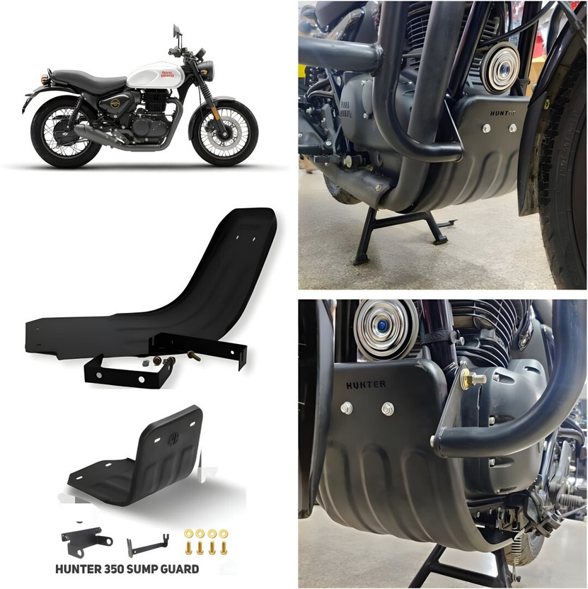 MEYOU BULLET BLACK METAL SUM GUARD ENGINE GUARD, HUNTER 350cc (MADE IN INDIA) Bike Engine Guard(Royal Enfield)