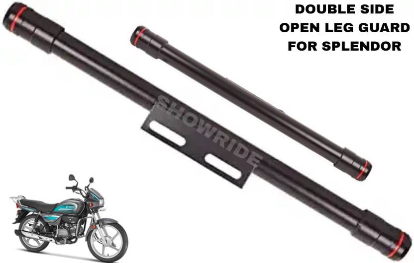 SHOWRIDE Z Bike Single Rod Leg Guard Black for Hero Splendor Blue Bike