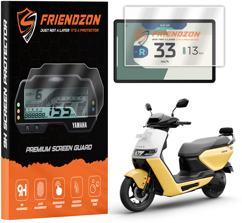 FriendZon Screen Guard for Ather Rizta S / Rizta Z EV Scooter | Anti Scratch | HD Clear | Anti Fingerprint | 7 INCH TFT Digital Meter Instrument Cluster Accessory [Not A Tempered Glass](Pack of 1)