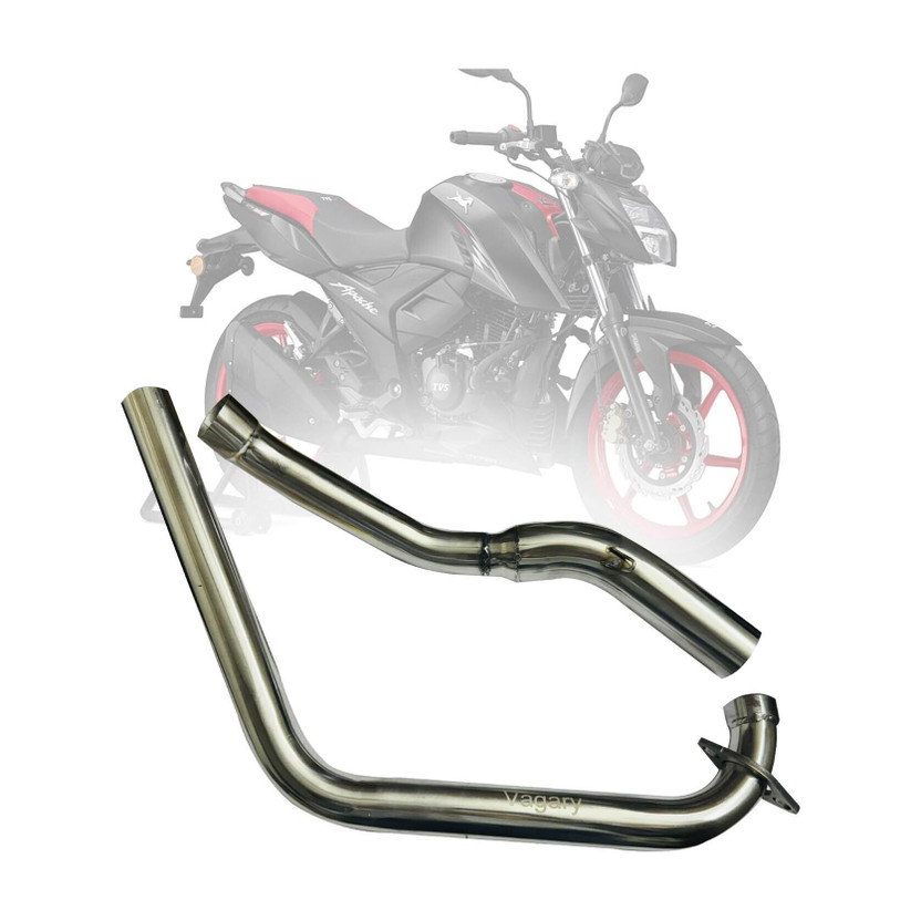 Vagary High Performance Exhaust Middle Bend Pipe for TVS Apache Rtr 4V 160 Bend Pipe TVS Apache RTR 160 Full Exhaust System(Stainless Steel)