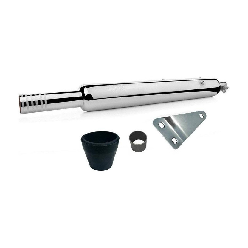 WORDZ Long Bottle Empty Chrome Bada Punjab Exhaust silencer Royal Enfield Classic 350 Full Exhaust System(Mild Steel)