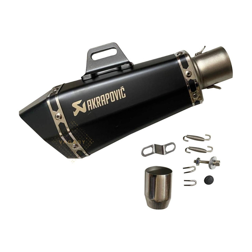 Vagary Universal Hexa Cut Akrapovic Exhaust With DB Killer Silencer Muffler Pipe for Bajaj, TVS, KTM, Suzuki, Yamaha, Hero Universal For Bike Slip-on Exhaust System(Stainless Steel)