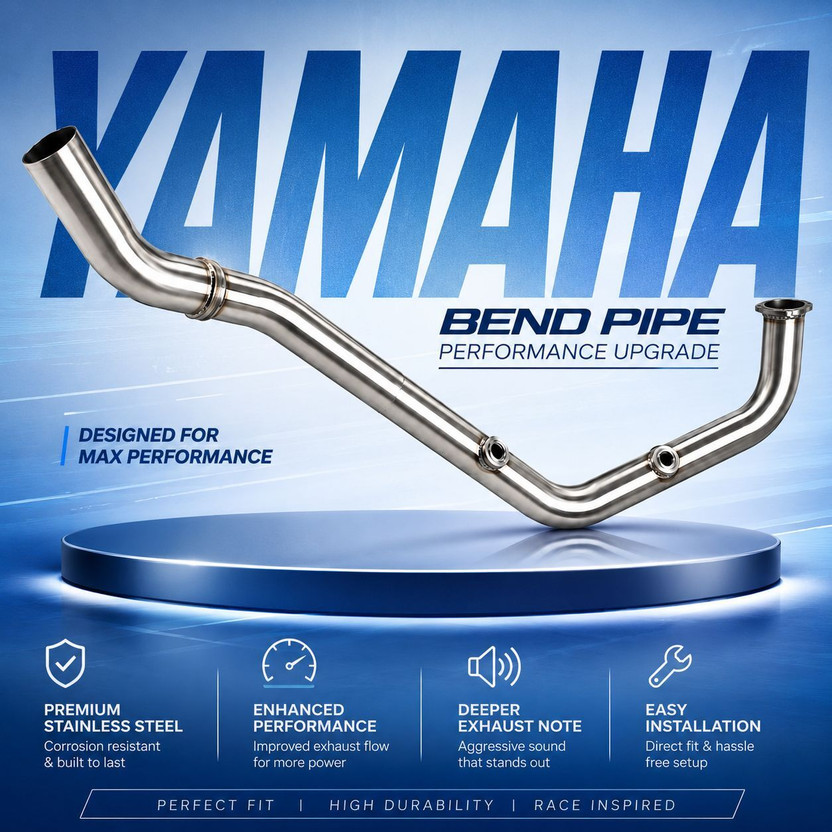 FATHER AUTO Bike Bend Pipe Stainless Steel Double Sensors for Yamaha R15-MT15 V3 | V4 Models Yamaha R15 Full Exhaust System(Stainless Steel)