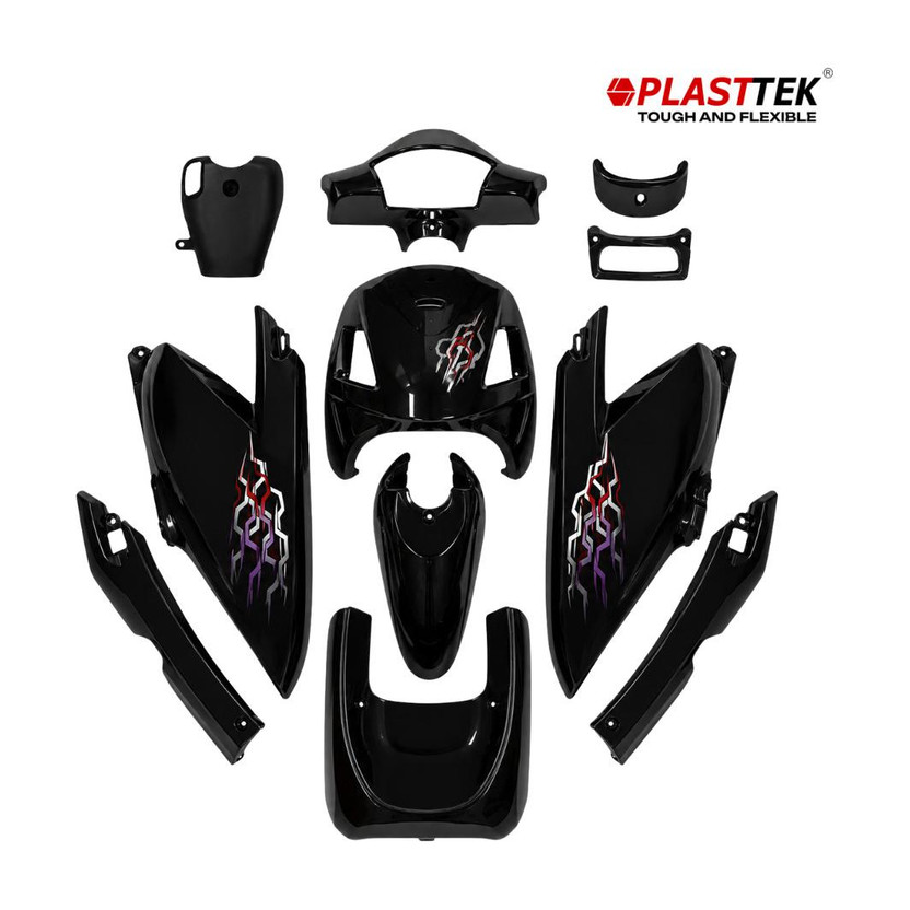 PLASTTEK PLASTTEK OPBK-551 Full Body Kit for Pleasuree Old Black ABS Plastic Bike Fairing Kit - Flipkart Deal
