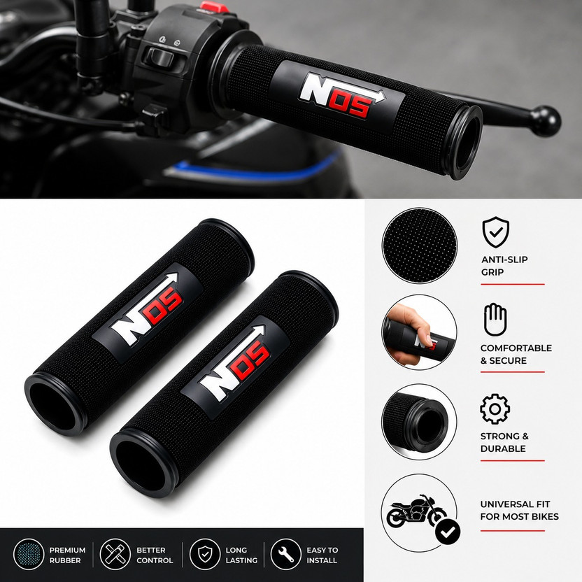 EAZ NOS Bike Grip Cover | Soft & Anti-Slip Handle Bar Grip For Universal For Bike Universal For Bike(Pack of 2)