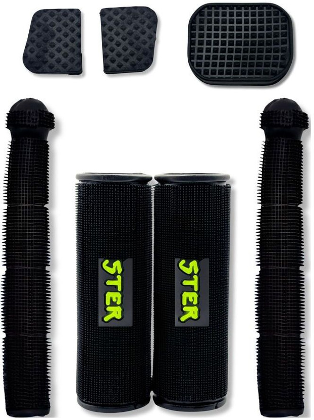 REENA Monster green Grip Cover with Brake and Gear Lever Cover Handle Bar Grip For Universal For Bike Universal For Bike(Pack of 7)