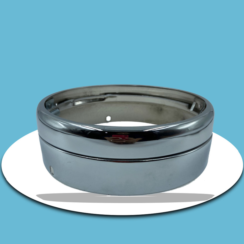 Moterix CHROME METAL OUTER & INNER RIM SET FOR ROYAL ENFIELD CLASSIC,ELECTRA MADEININDIA Bike Headlight Grill(Steel)