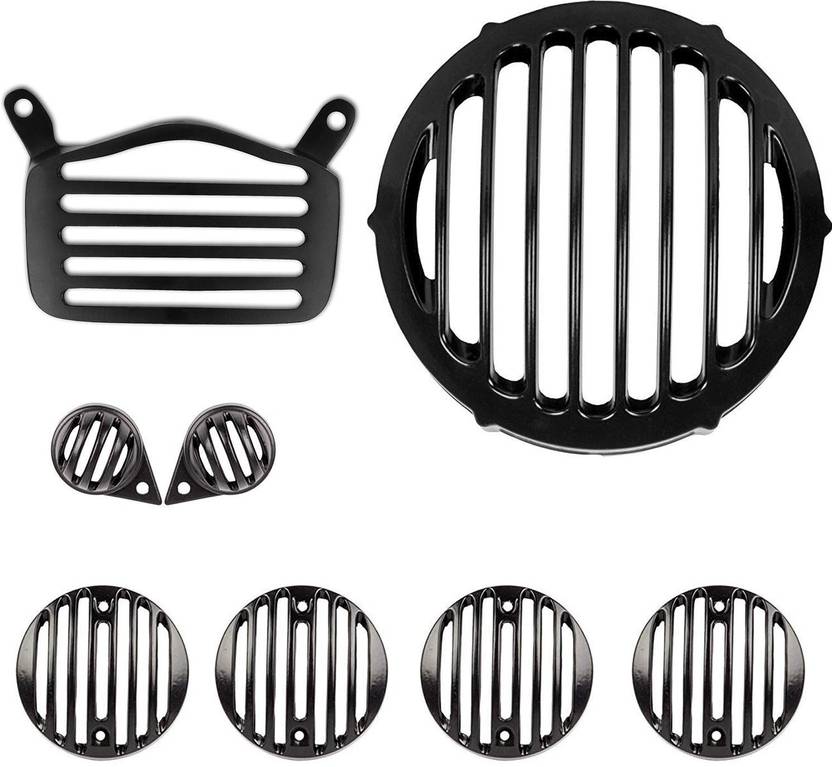 AMIT MART Heavy Duty Metal Bullet Headlight Grill Set Compatible for