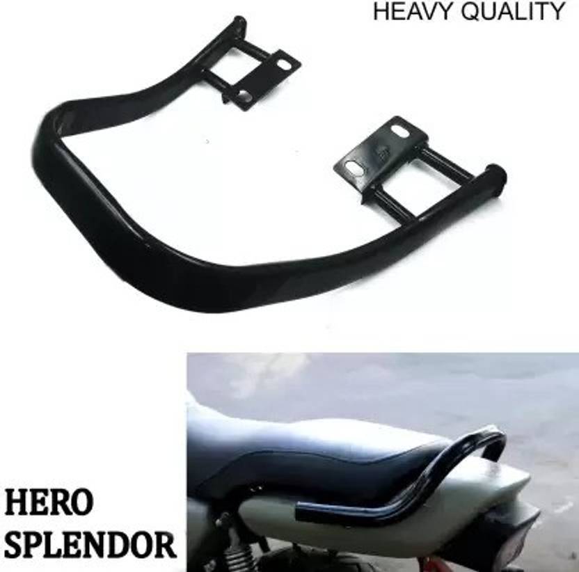 Jetnix Hero Splendor Heavy Metal Bike Rear Seat Handle Backrest, Black