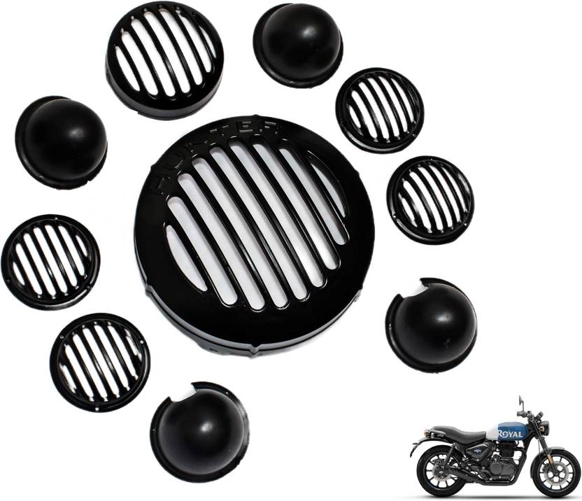 OBEROI'S TRADERS Hunter 350 Bike Headlight Grill / Jali Cover Set with