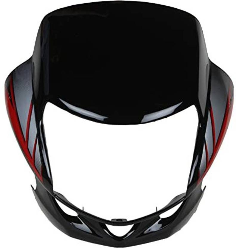 Tanish Head Light Visor HF DELUXE (Black & Red) Bike Headlight Visor