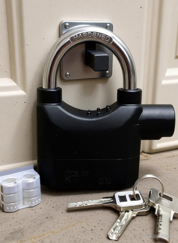 PUHBRHY Anti Theft Alarm Lock Motion Sensor Lock Security Waterproof Padlock Padlock(Black)