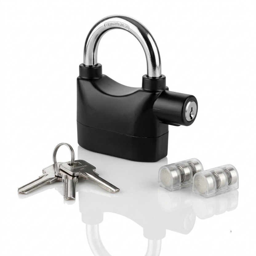 yasbavu Bike Smart Alarm Security Padlock ALMLOCK110 Disc Lock, Wheel Lock, Pad Lock(Black)