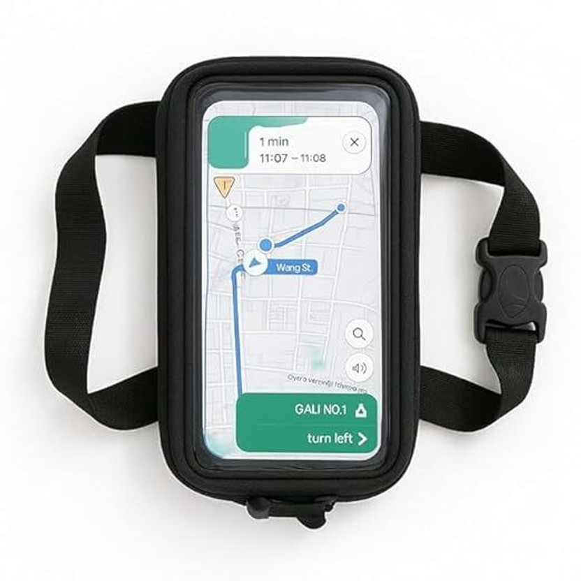 ALLEXSFIT Universal Water Resisant Mobile Holder / Pouch-Bag for All Scooter Scooty Bike Bike Mobile Holder(Black)