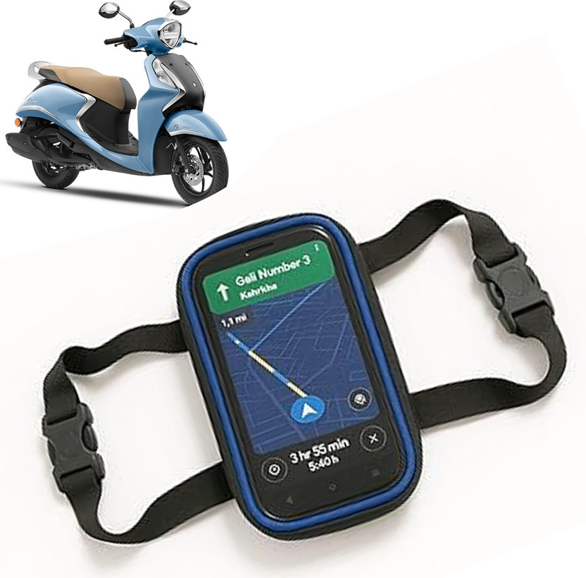 GOSHIV-car and bike accessories Scooter/Scooty Mobile Holder for Fascino 125 FI Bike Mobile Holder(Black, Grey)