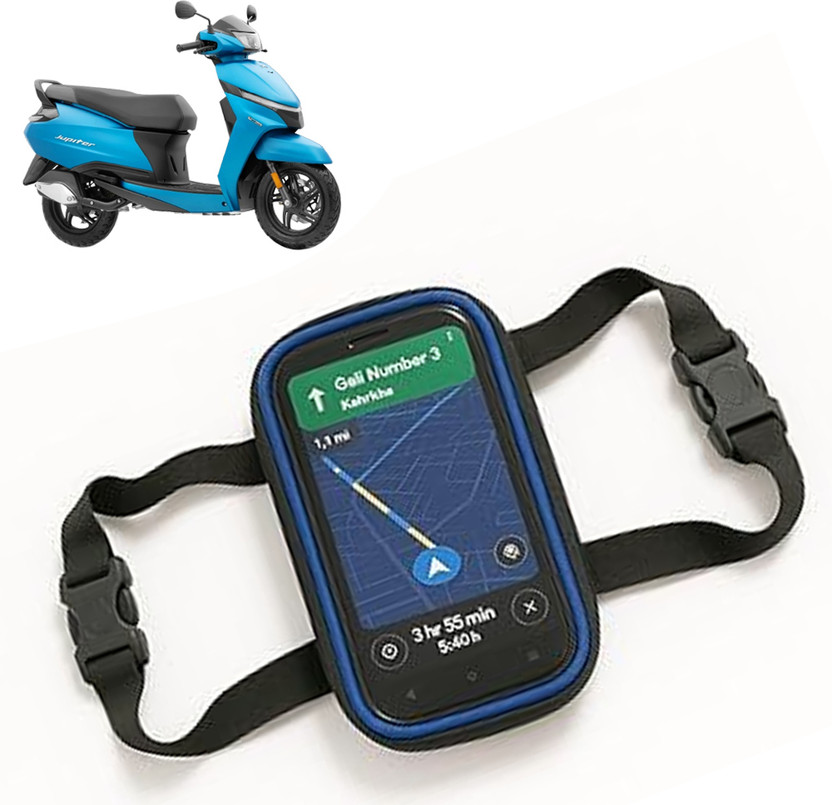 GOSHIV-car and bike accessories Scooter/Scooty Mobile Holder for Jupiter 125 Bike Mobile Holder(Black, Grey)