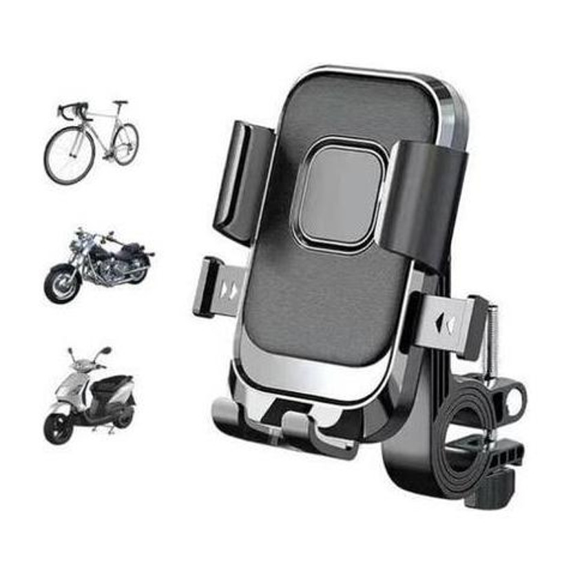 TRYFLY adjustable anti shake cycle & bike mobile stand for all mobile waterproof Bike Mobile Holder(Black)