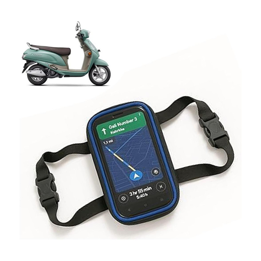 GOSHIV-car and bike accessories Scooter/Scooty Mobile Holder for Access Bike Mobile Holder(Black, Grey)