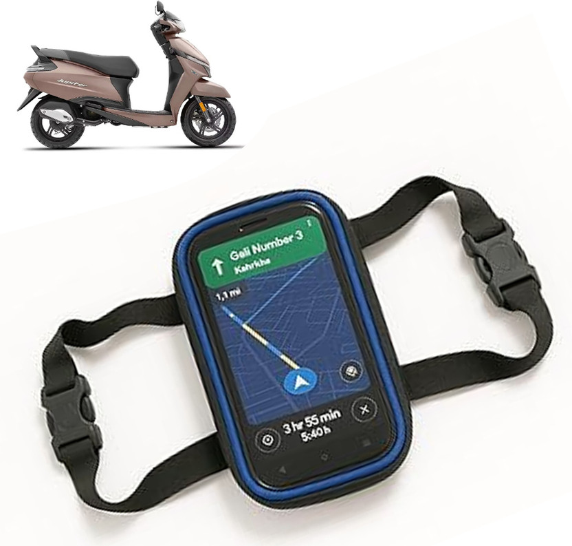 GOSHIV-car and bike accessories Scooter/Scooty Mobile Holder for Jupiter Bike Mobile Holder(Black, Grey)