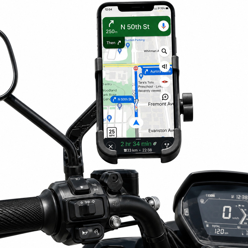 Apexmobile Premium quality C2 Universal Bike, Scooty Mobile Holder Bike Mobile Holder(Black)