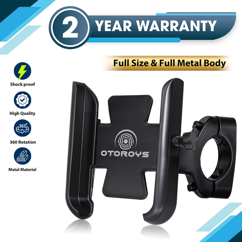 Otoroys Universal Bike Mount Holder Verson 2.0 Metal Body 360 Degree Bike Mobile Holder(Black)