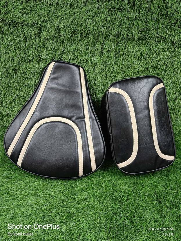ANK Seat Cover Black With Lining Royal Enfield Classic 350/500 Leatherette Split Bike Seat Cover