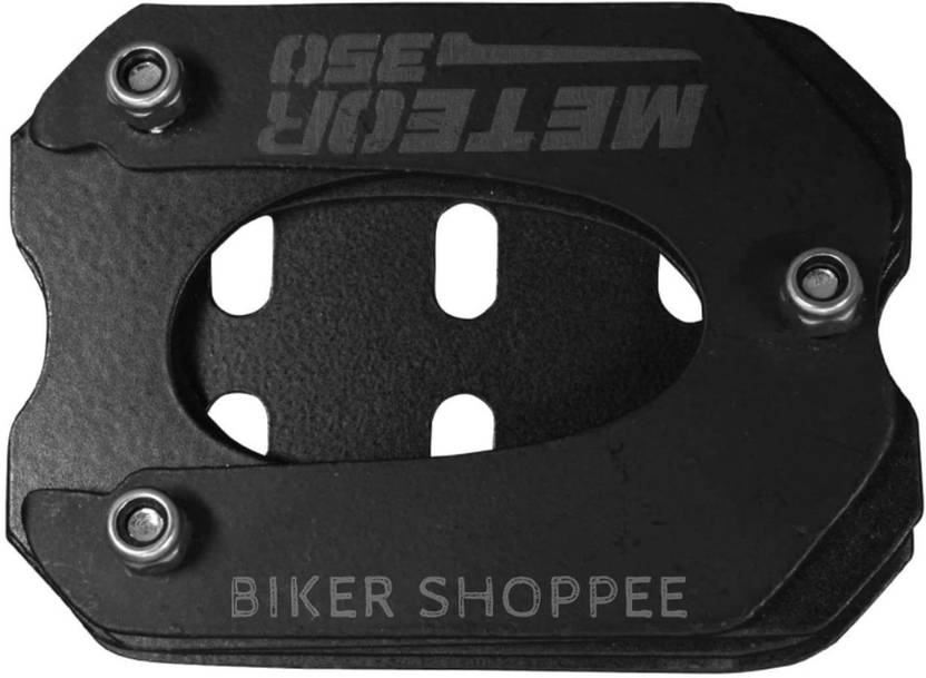 BIKER SHOPPEE METEOR SIDE STAND EXTENDER (SS BLACK) Bike Side Stand