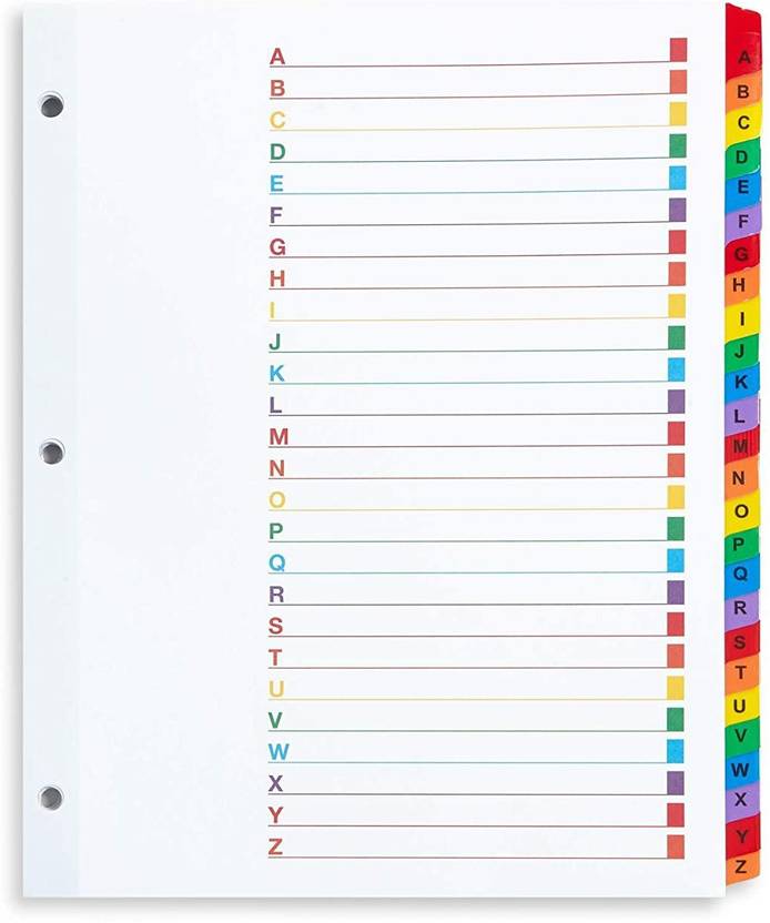 Kavita A4 Size Binder Index Separator/Divider For Files & Binders