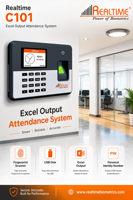 Realtime Realtime C101 Fingerprint Attendance Machine for Factory Support Rfid Card Time & Attendance(Card, Fingerprint, Password) - Flipkart Deal