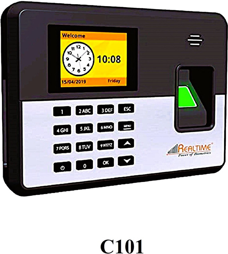 Realtime C101 Most Trusted Secure Biometric Attendance System (Without Wifi) Time & Attendance(Fingerprint, Password, Card)