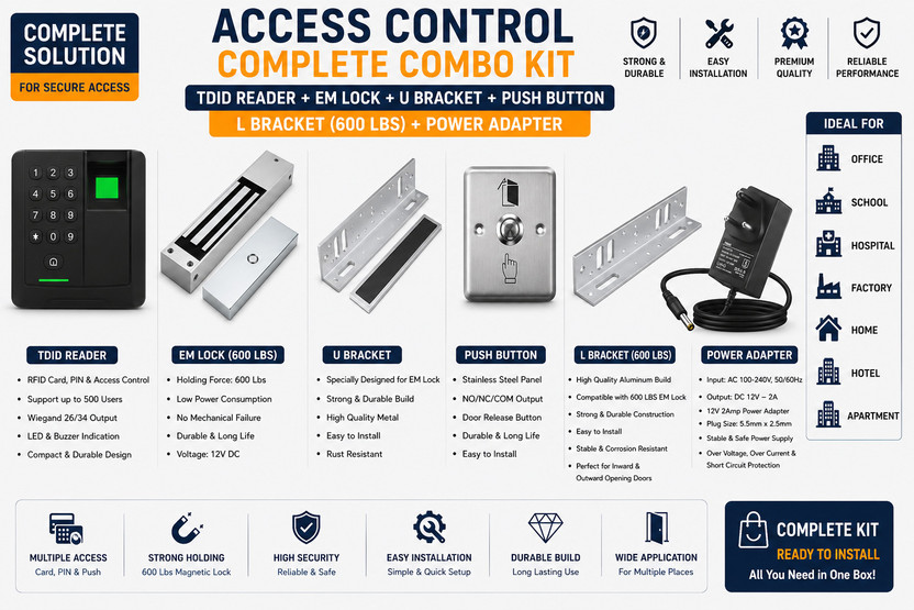 Smart Smart Safety India SSI-TDID-600COMBO Access Control, Time & Attendance, Door Locks(Card, Fingerprint, Password) - Flipkart Deal